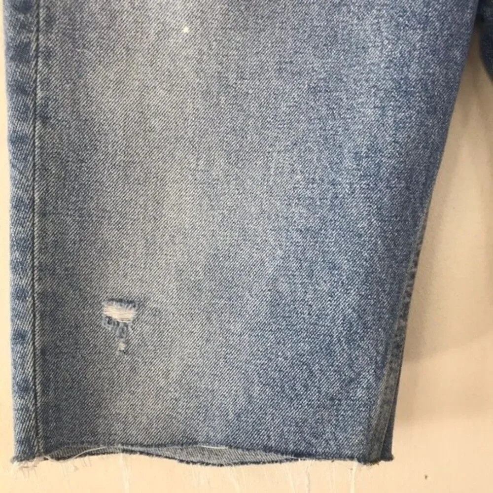 Grlfrnd Beverly One For The Road Denim Long Bermuda Boyfriend Jean Shorts 26